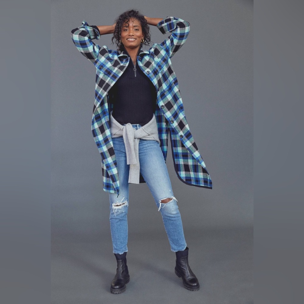 Sanctuary x Anthropologie Cora Plaid Shirt Jacket